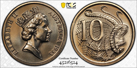 1988 Ten Cent 10c Australia PCGS MS67 FDC GEM UNC #3026