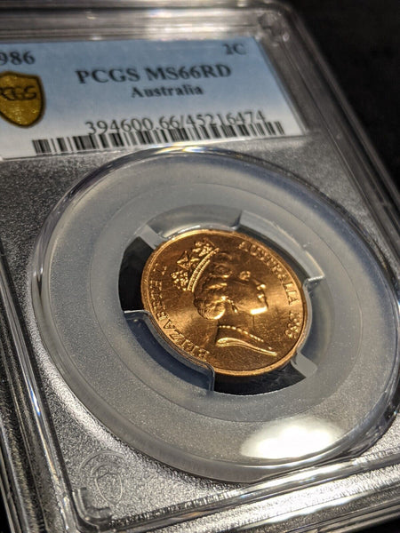 1986 Two Cent 2c Australia PCGS MS66RD GEM UNC #3028