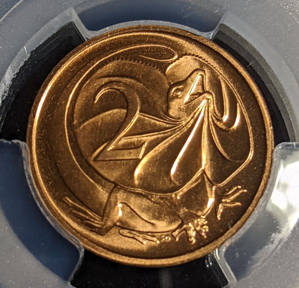 1986 Two Cent 2c Australia PCGS MS66RD GEM UNC #3028