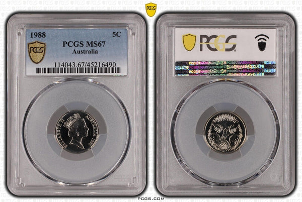1988 Five Cent 5c Australia PCGS MS67 FDC GEM UNC #3035