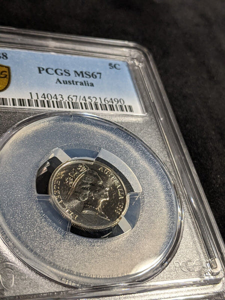 1988 Five Cent 5c Australia PCGS MS67 FDC GEM UNC #3035
