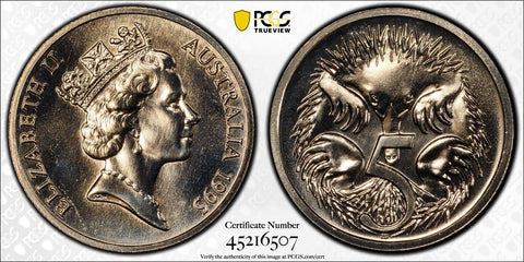 1995 Five Cent 5c Australia PCGS MS68 FDC GEM UNC #3036