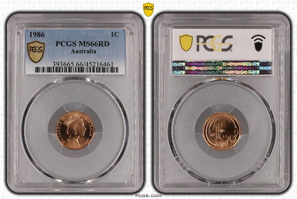 1986 One Cent 1c Australia KM-78 PCGS MS66RD GEM UNC #3032