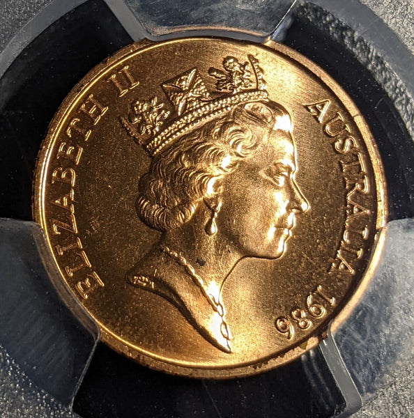 1986 One Cent 1c Australia KM-78 PCGS MS66RD GEM UNC #3032