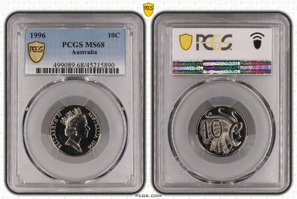 1996 Ten Cent 10c Australia PCGS MS68 FDC GEM UNC #3034