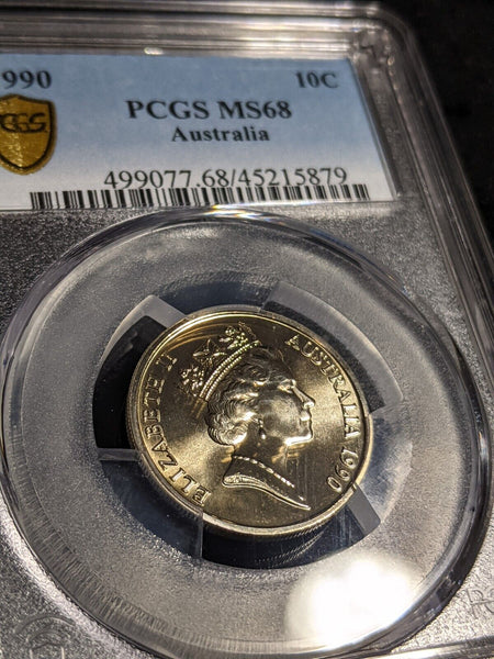 1990 Ten Cent 10c Australia PCGS MS68 FDC GEM UNC #3029