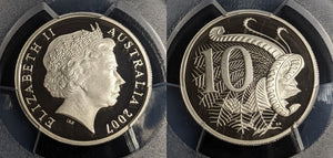 2007 Proof Ten Cent 10c Australia PCGS PR69DCAM FDC UNC #3039