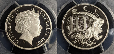 2007 Proof Ten Cent 10c Australia PCGS PR69DCAM FDC UNC #3039