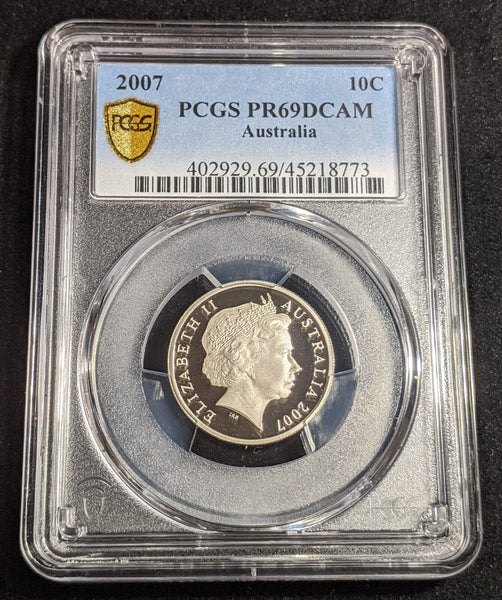 2007 Proof Ten Cent 10c Australia PCGS PR69DCAM FDC UNC #3039