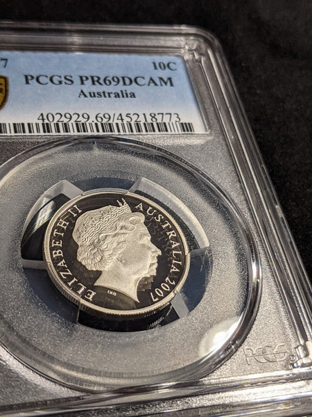 2007 Proof Ten Cent 10c Australia PCGS PR69DCAM FDC UNC #3039