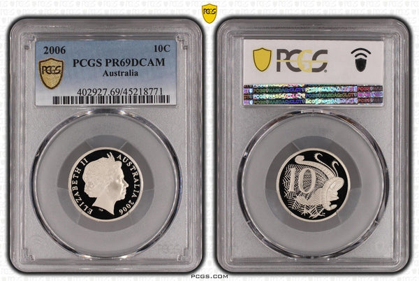 2006 Proof Ten Cent 10c Australia PCGS PR69DCAM FDC UNC #3033