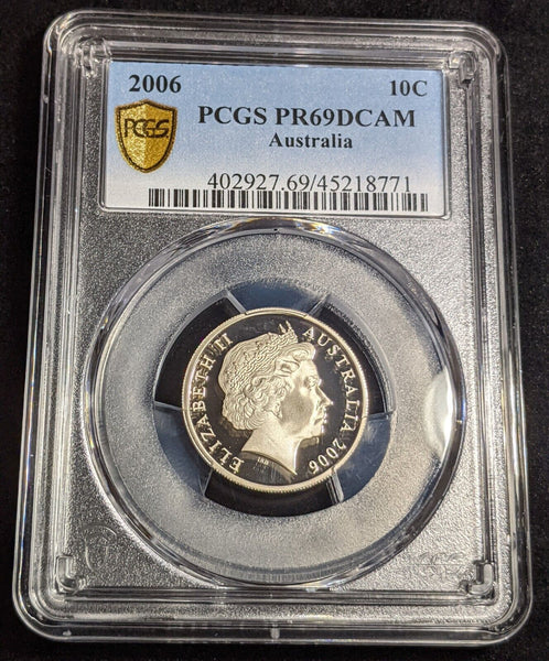 2006 Proof Ten Cent 10c Australia PCGS PR69DCAM FDC UNC #3033