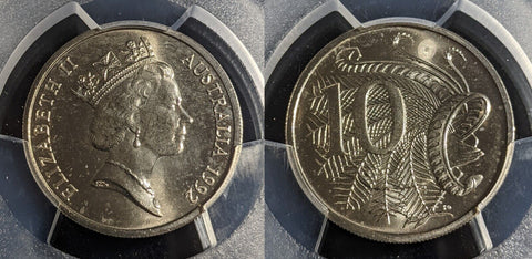 1992 Ten Cent 10c Australia PCGS MS66 GEM UNC #3040