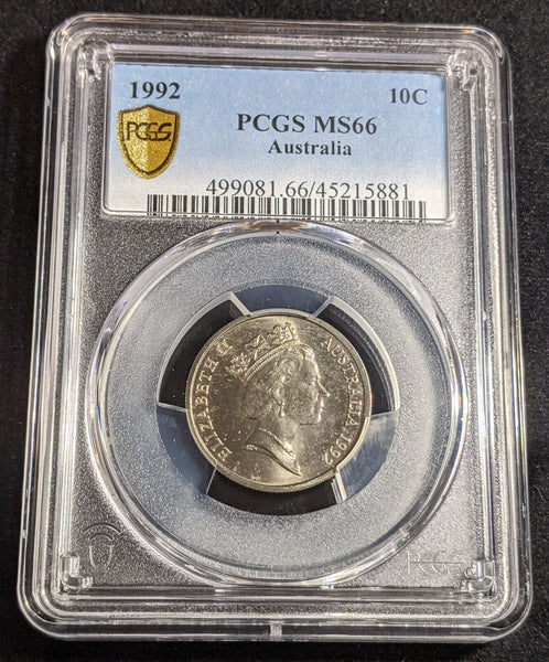 1992 Ten Cent 10c Australia PCGS MS66 GEM UNC #3040