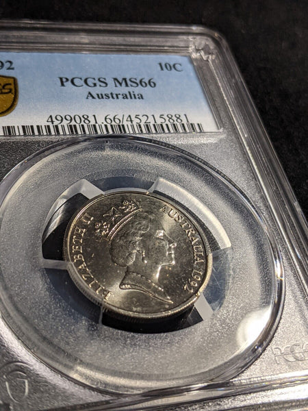 1992 Ten Cent 10c Australia PCGS MS66 GEM UNC #3040