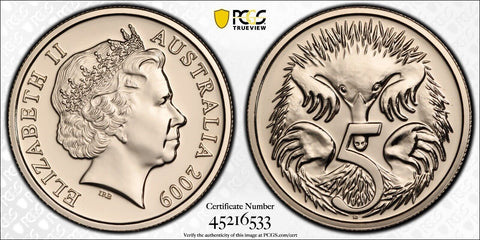 2009 Five Cent 5c Australia PCGS MS68 FDC GEM UNC #3045