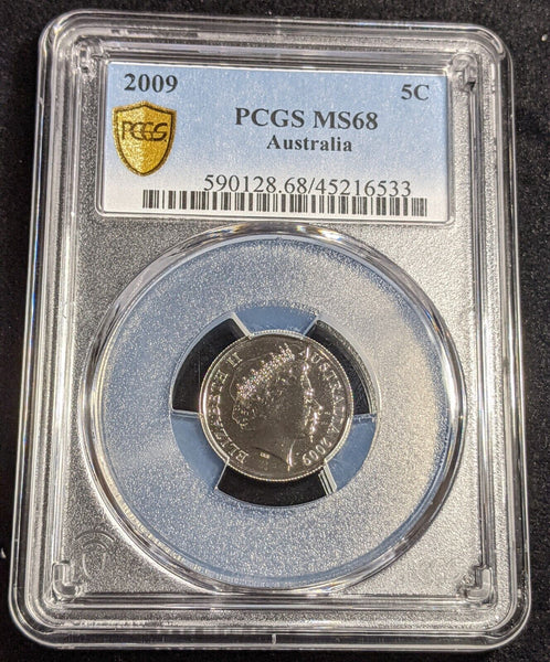 2009 Five Cent 5c Australia PCGS MS68 FDC GEM UNC #3045