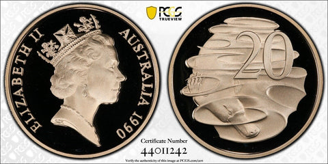 1990 Proof Twenty Cent 20c Australia PCGS PR69DCAM FDC UNC #3044