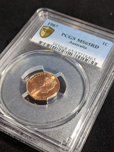 1987 One Cent 1c Australia PCGS MS65RD GEM UNC #3046