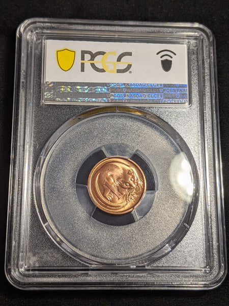 1987 One Cent 1c Australia PCGS MS65RD GEM UNC #3046