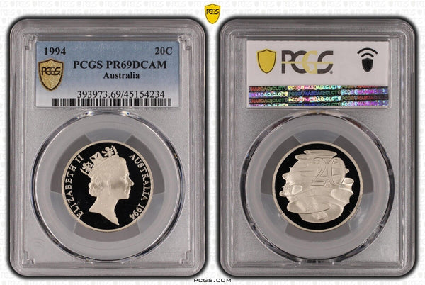 1994 Proof Twenty Cent 20c Australia PCGS PR69DCAM FDC UNC #3053
