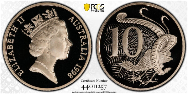 1998 Proof Ten Cent 10c Australia PCGS PR69DCAM FDC UNC #3050