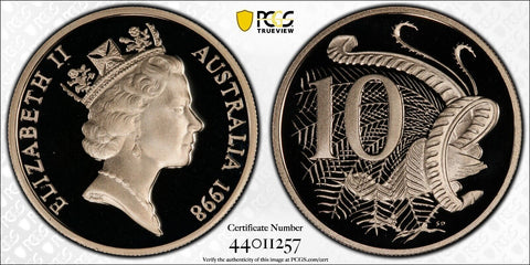 1998 Proof Ten Cent 10c Australia PCGS PR69DCAM FDC UNC #3050