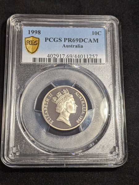 1998 Proof Ten Cent 10c Australia PCGS PR69DCAM FDC UNC #3050