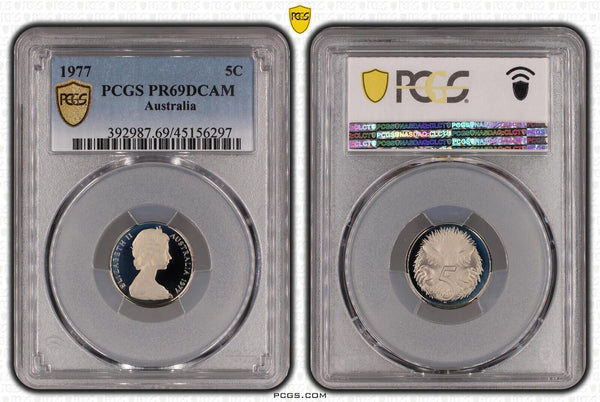 1977 Proof Five Cent 5c Australia PCGS PR69DCAM FDC UNC #3054