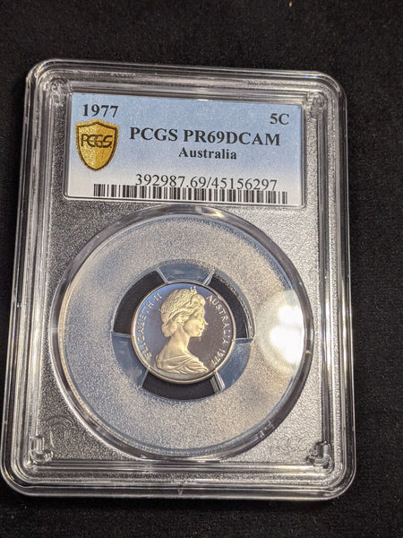 1977 Proof Five Cent 5c Australia PCGS PR69DCAM FDC UNC #3054
