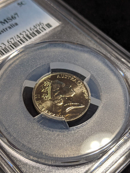 1989 Five Cent 5c Australia PCGS MS67 FDC GEM UNC #3055