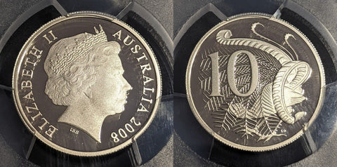 2008 Proof Ten Cent 10c Australia PCGS PR69DCAM FDC UNC #3058