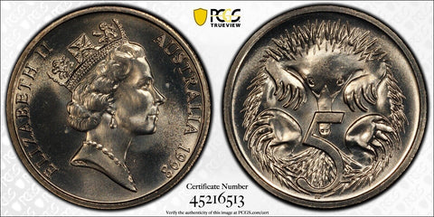 1998 Five Cent 5c Australia PCGS MS67 FDC GEM UNC #3059