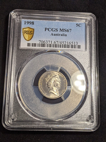 1998 Five Cent 5c Australia PCGS MS67 FDC GEM UNC #3059