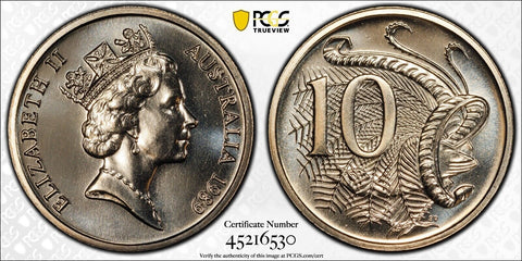 1989 Ten Cent 10c Australia PCGS MS68 FDC GEM UNC #3057