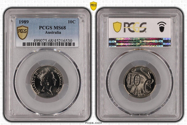 1989 Ten Cent 10c Australia PCGS MS68 FDC GEM UNC #3057