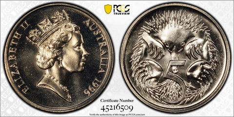 1996 Five Cent 5c Australia PCGS MS68 FDC GEM UNC #3064