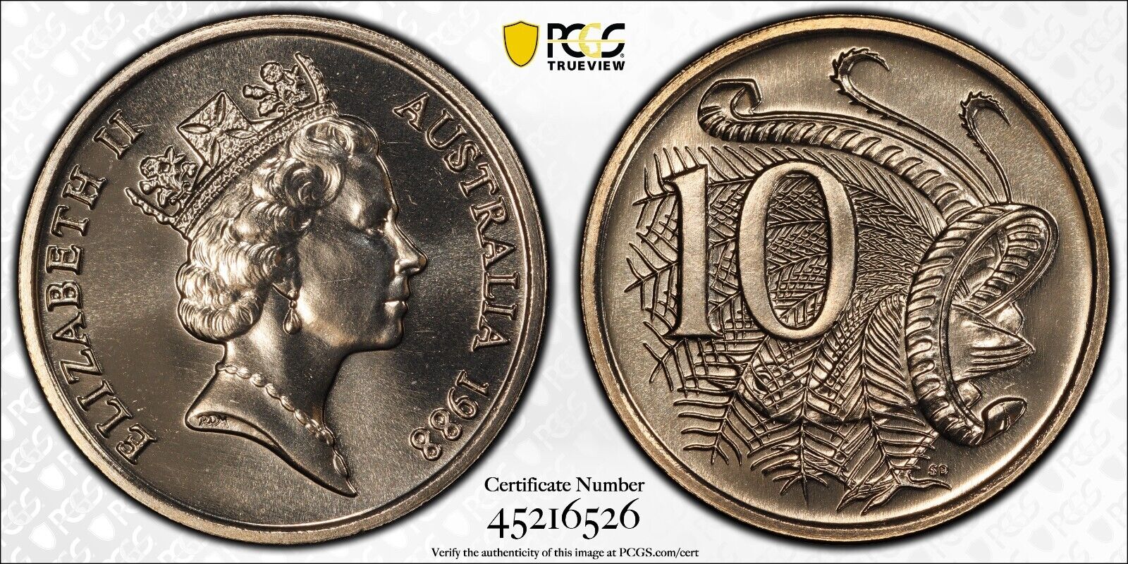 1988 Ten Cent 10c Australia PCGS MS68 FDC GEM UNC #3062