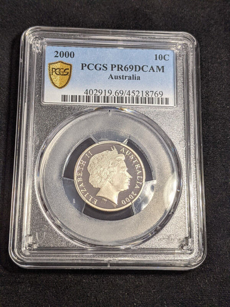 2000 Proof Ten Cent 10c Australia PCGS PR69DCAM FDC UNC #3063