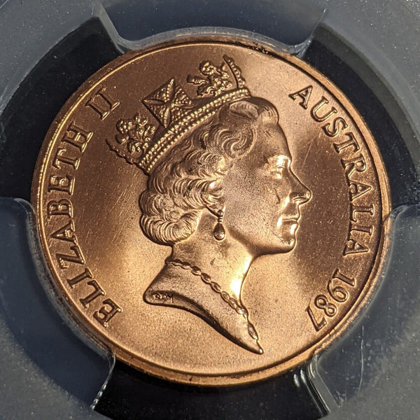 1987 Two Cent 2c Australia PCGS MS65RD GEM UNC #3060