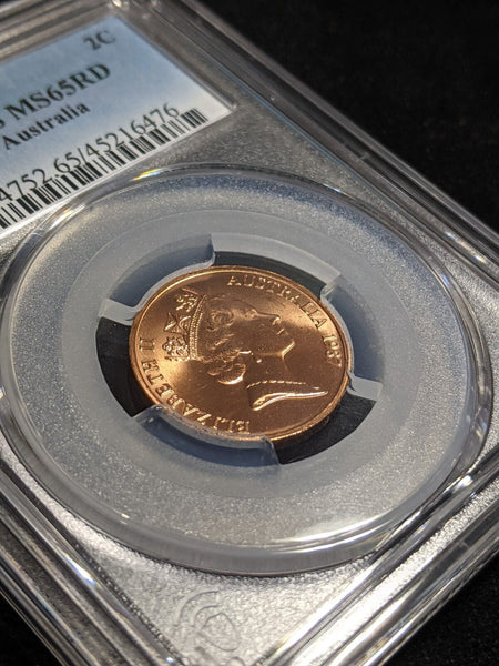 1987 Two Cent 2c Australia PCGS MS65RD GEM UNC #3060