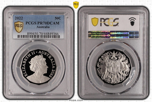 2022 Proof Fifty Cent 50c Australia PCGS PR70DCAM FDC UNC #3067