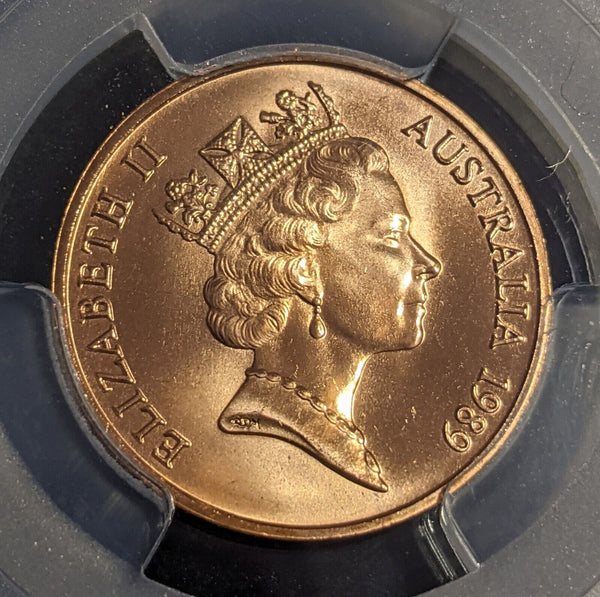 1989 Two Cent 2c Australia PCGS MS66RD GEM UNC #3066