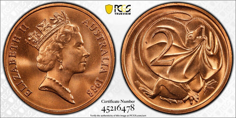 1988 Two Cent 2c Australia PCGS MS66RD GEM UNC #3073