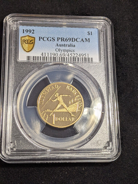 1992 Proof One Dollar $1 Olympics Australia PCGS PR69DCAM FDC UNC #3069