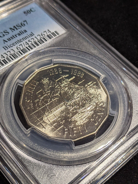 1988 Fifty Cent 50c Bicentennial Australia PCGS MS67 FDC GEM UNC #3071