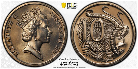 1987 Ten Cent 10c Australia PCGS MS67 FDC GEM UNC #3070