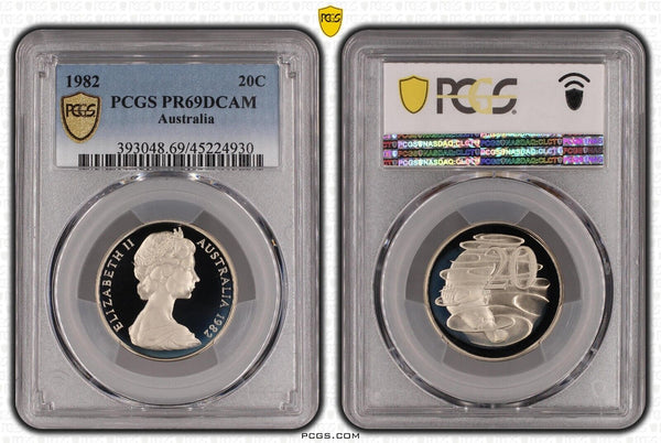 1982 Proof Twenty Cent 20c Australia PCGS PR69DCAM FDC UNC #3076