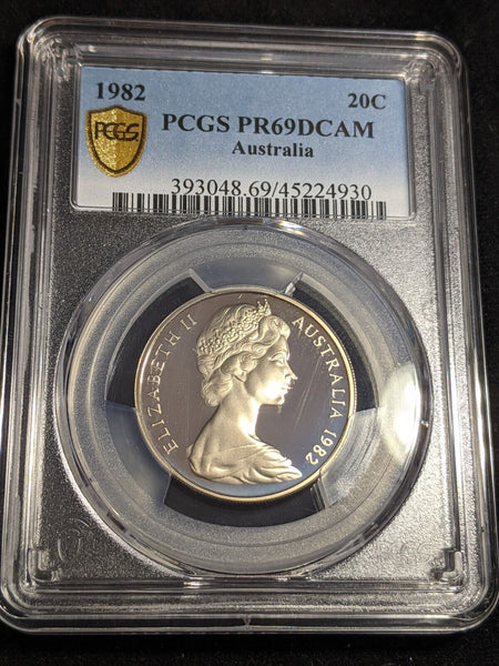 1982 Proof Twenty Cent 20c Australia PCGS PR69DCAM FDC UNC #3076