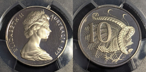 1977 Proof Ten Cent 10c Australia PCGS PR69DCAM FDC UNC #3075